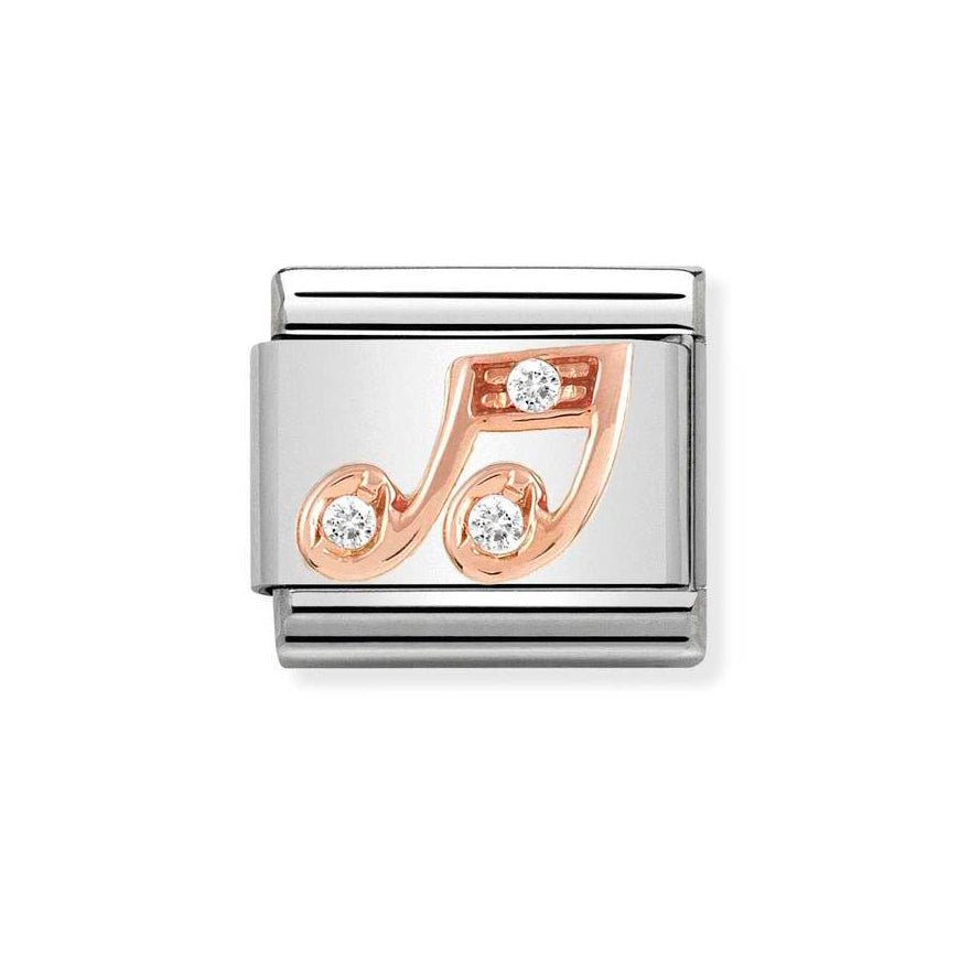 Nomination Classic 9ct Rose Gold CZ Music Note Charm - MococoNomination430305/258033497478900Charms and Links