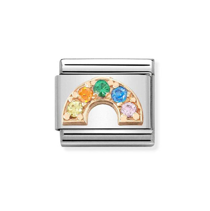 Nomination Classic 9ct Rose Gold CZ Rainbow Charm - MococoNomination430302/328033497491589Charms and Links
