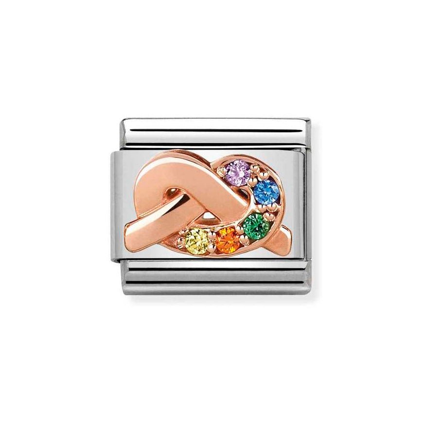Nomination Classic 9ct Rose Gold CZ Rainbow Knot Charm - MococoNomination430302/118033497400017Charms and Links