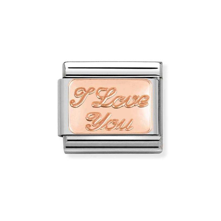 Nomination Classic 9ct Rose Gold I Love You Charm - MococoNomination430101/308033497409126Charms and Links