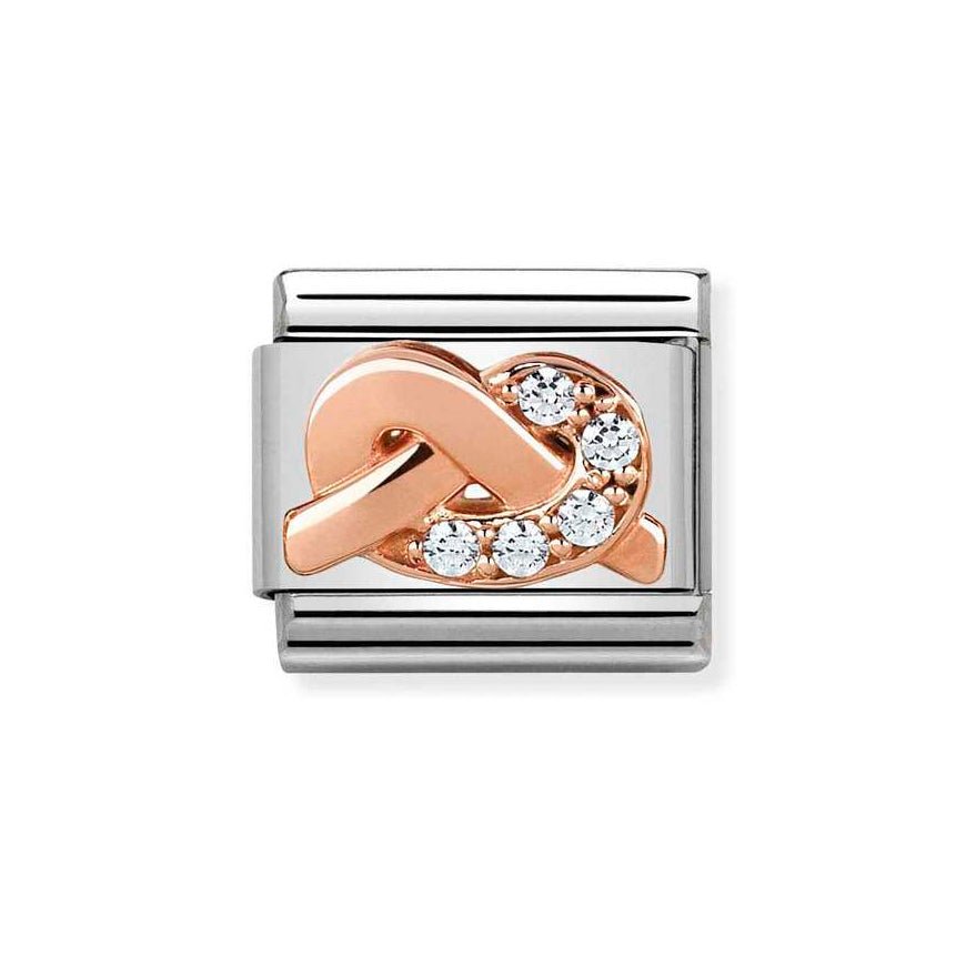 Nomination Classic 9ct Rose Gold white CZ Knot Charm - MococoNomination430302/068033497399960Charms and Links