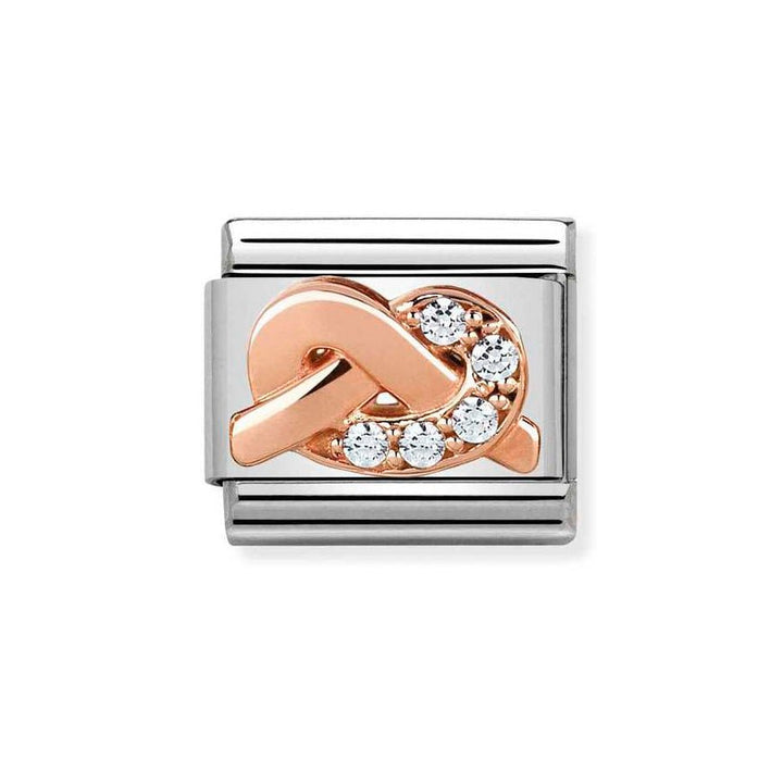 Nomination Classic 9ct Rose Gold white CZ Knot Charm - MococoNomination430302/068033497399960Charms and Links