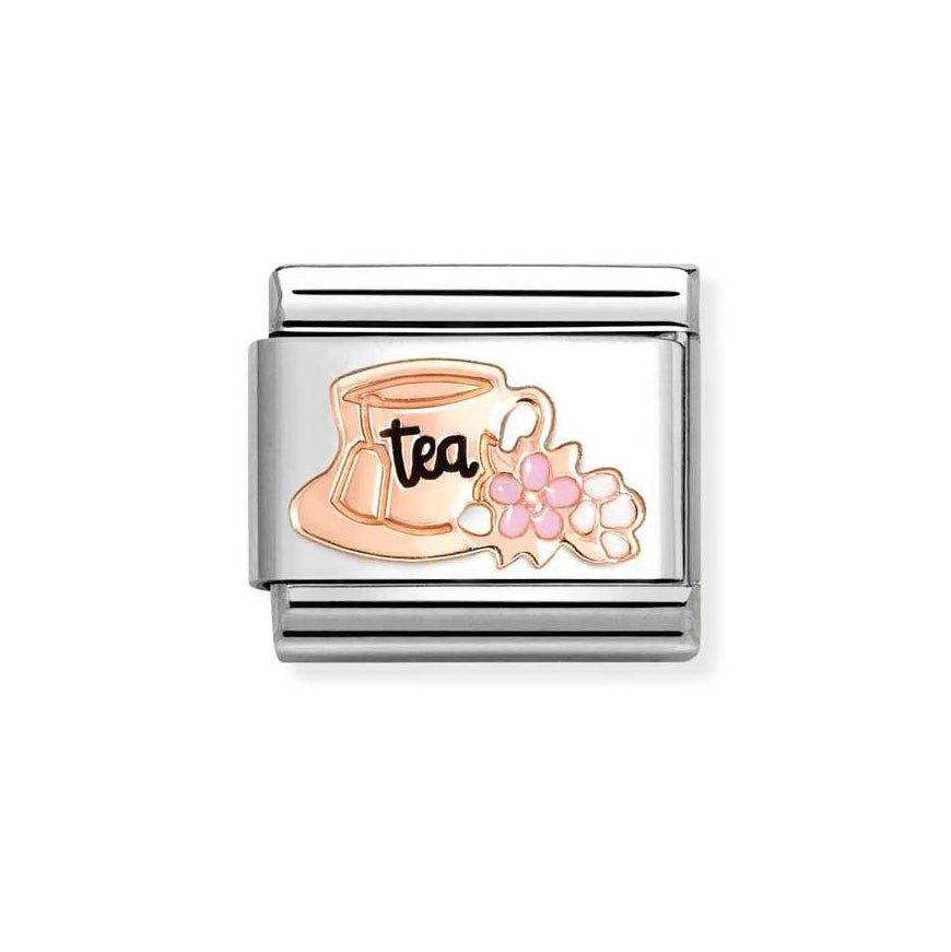 Nomination Classic 9K Rose Gold Cup Of Tea And Flowers Charm - MococoNomination430202/278033497549556Charms and Links