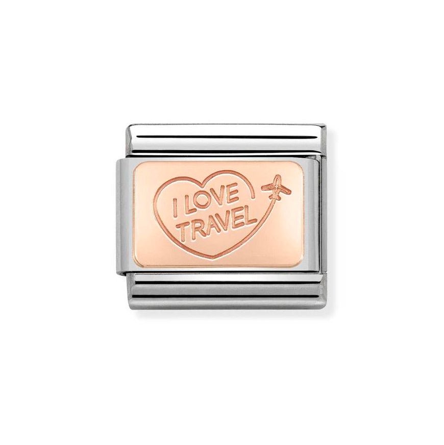 Nomination Classic 9K Rose Gold I Love Travel Charm - MococoNomination430110/028033497484963Charms and Links