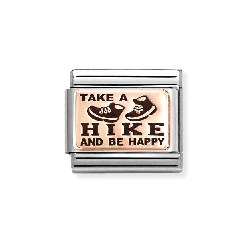 Nomination Classic 9K Rose Gold Take A Hike And Be Happy Charm - MococoNomination430111/208033497549389Charms and Links