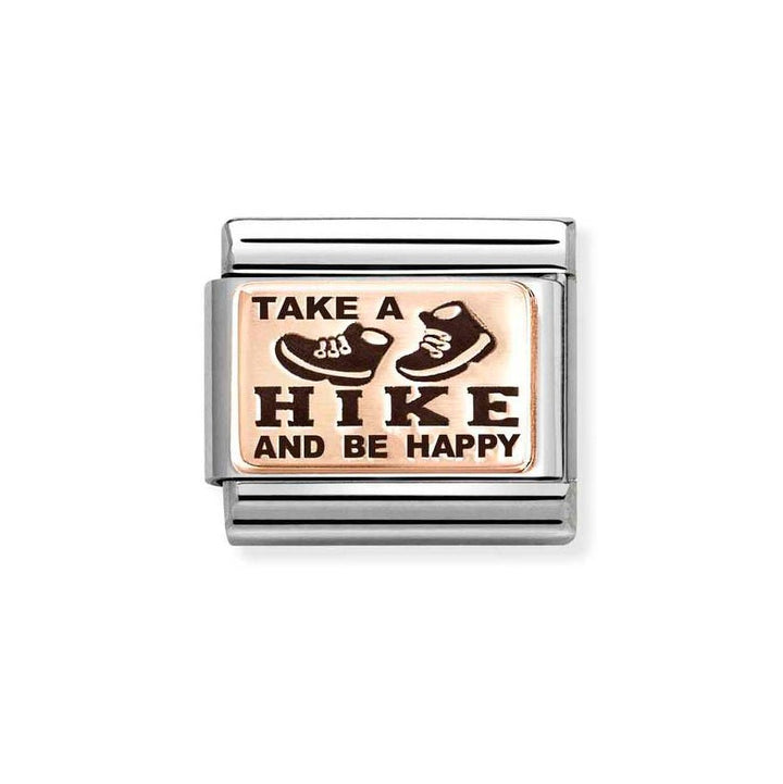 Nomination Classic 9K Rose Gold Take A Hike And Be Happy Charm - MococoNomination430111/208033497549389Charms and Links