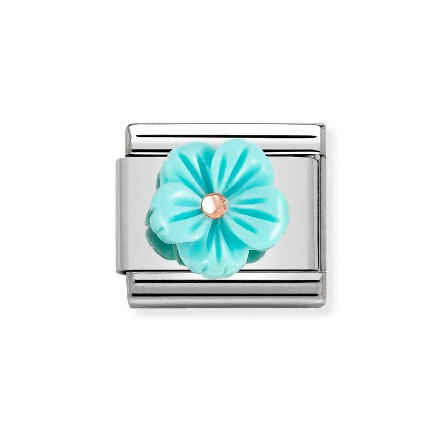 Nomination Classic 9K Rose Gold Turquoise Flower Charm - MococoNomination430510/048033497484222Charms and Links