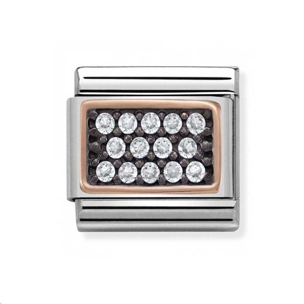 Nomination Classic Black, White and Rose Gold Pave Charm - MococoNomination430313/088033497415783Charms