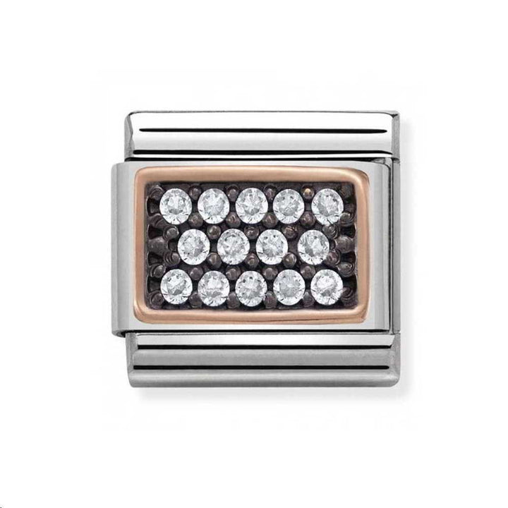 Nomination Classic Black, White and Rose Gold Pave Charm - MococoNomination430313/088033497415783Charms