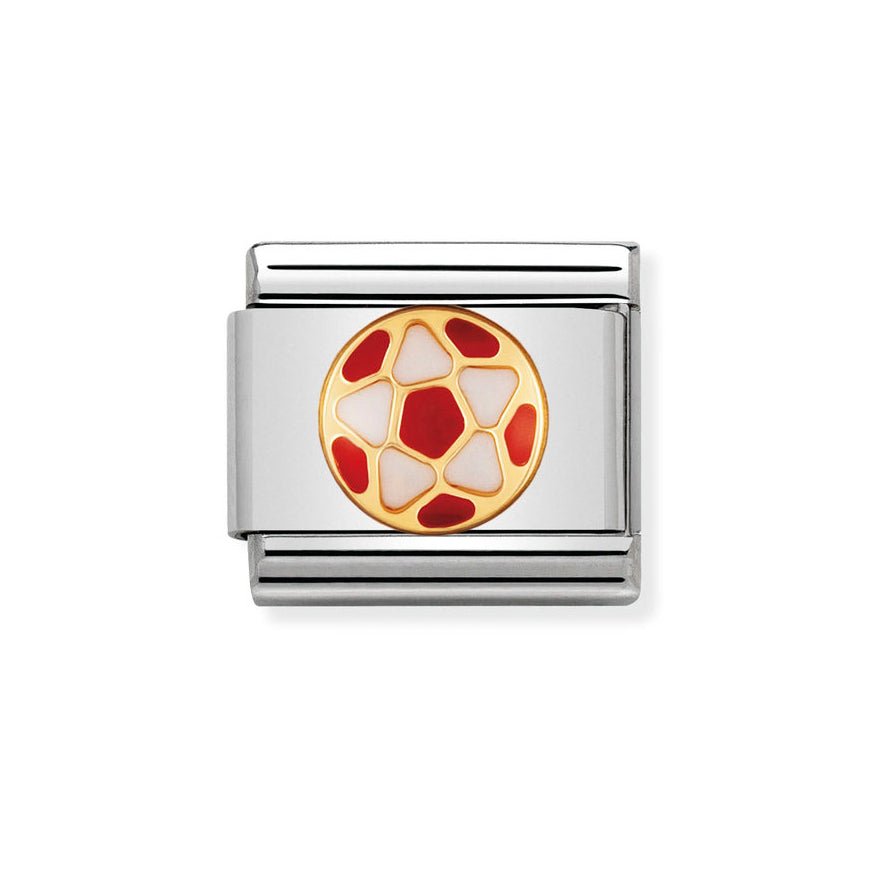 Nomination Classic Charm White and Red Enamel Football - MococoNomination030204/388033497114754Charms and Links