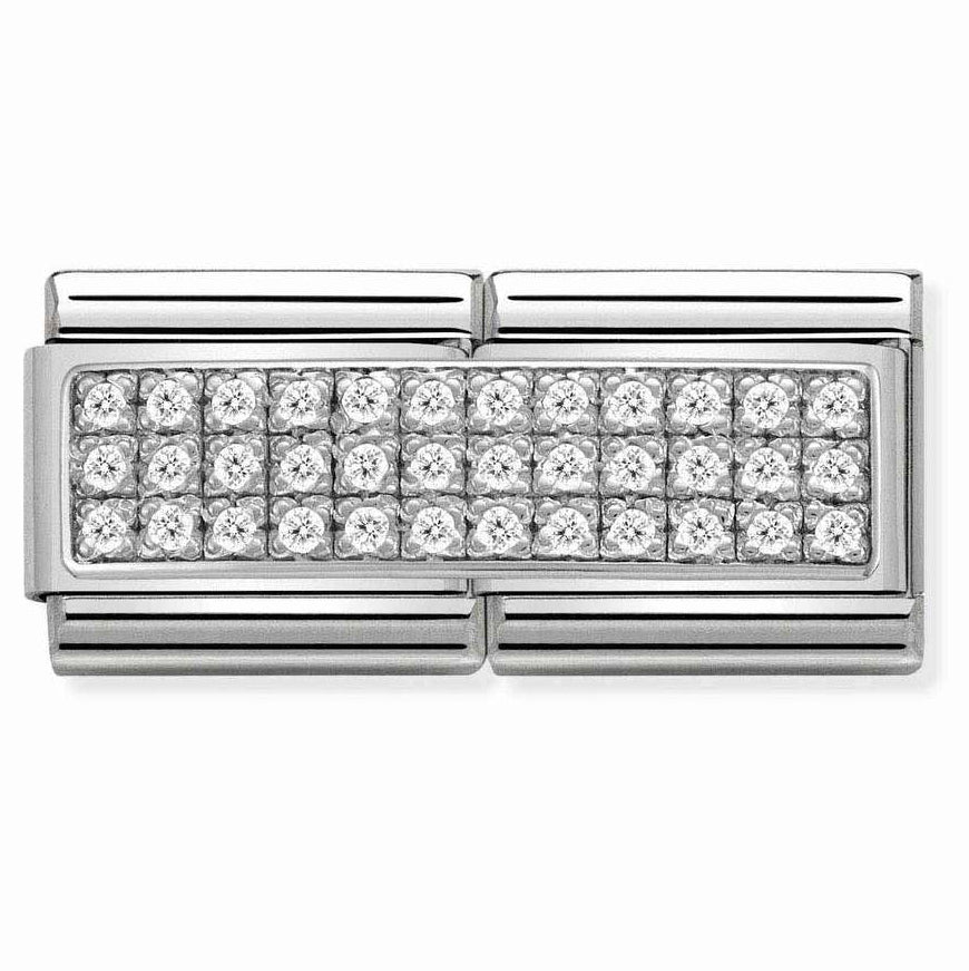 Nomination Classic Double Silver and White Pave Charm - MococoNomination330733/018033497412218Charms and Links