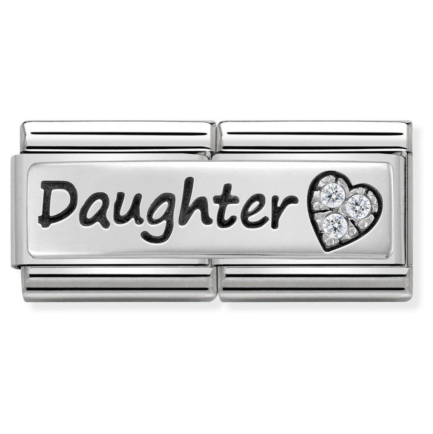 Nomination Classic Double Silver Daughter Charm - MococoNomination330731/028033497412133Charms and Links