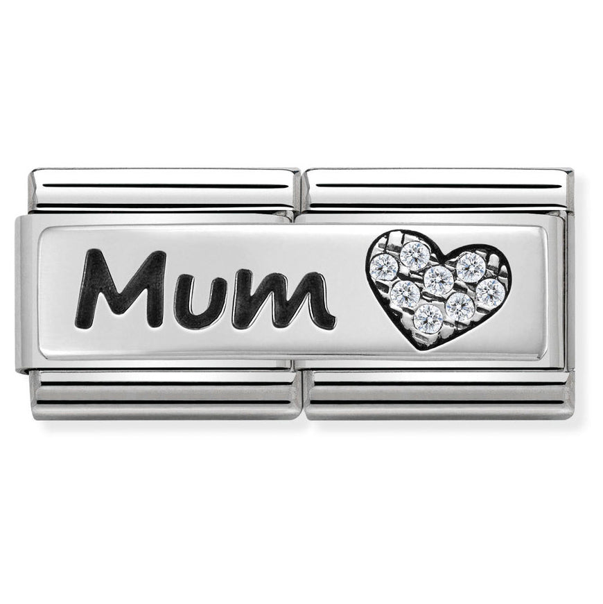 Nomination Classic Double Silver Mum and Heart Charm - MococoNomination330731/078033497412188Charms and Links
