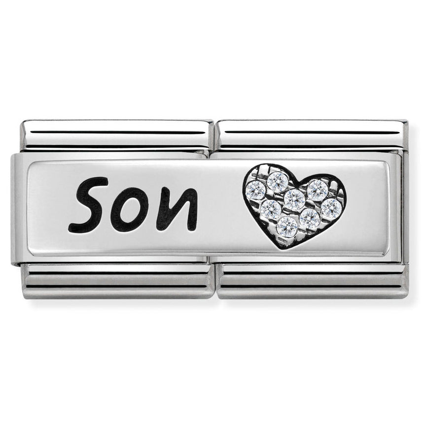 Nomination Classic Double Silver Son Charm - MococoNomination330731/038033497412140Charms and Links