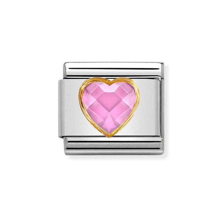 Nomination Classic Gold and Pink CZ Heart Charm - MococoNomination030610/0038033497429858Charms and Links