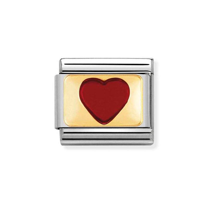 Nomination Classic Gold and Red Heart Charm - MococoNomination030206/338033497483515Charms and Links