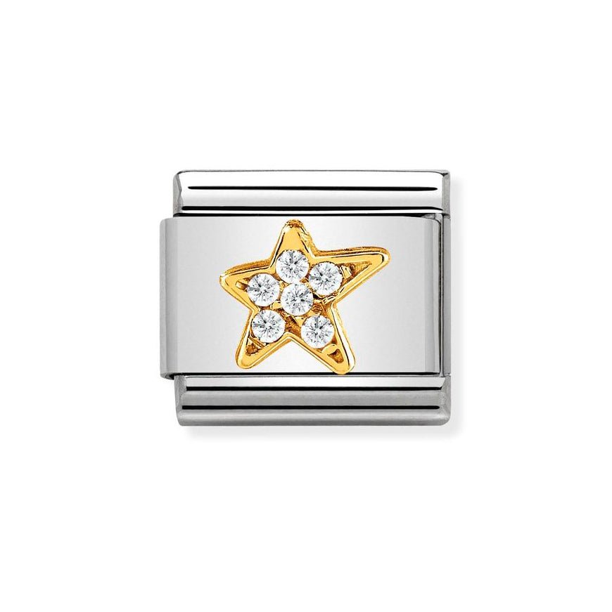 Nomination Classic Gold Asymmetric Star with CZ Charm - MococoNomination030322/348033497430786Charms and Links
