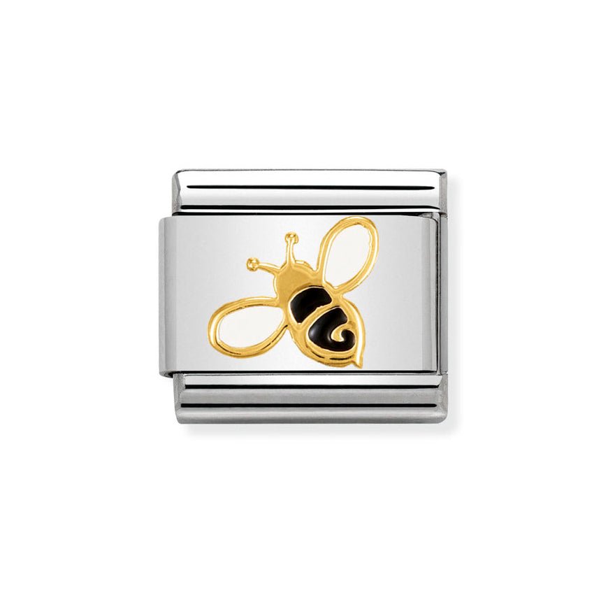 Nomination Classic Gold Black and White Enamel Bumble Bee Charm - MococoNomination030278/018033497214201Charms and Links