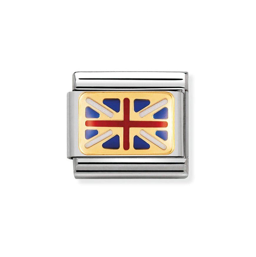 Nomination Classic Gold Britsh Flag Charm - MococoNomination030234/068033497040916Charms and Links