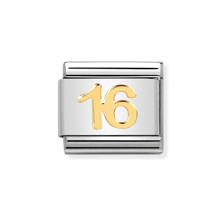 Nomination Classic Gold Number 16 Charm - MococoNomination030109/358033497398147Charms and Links