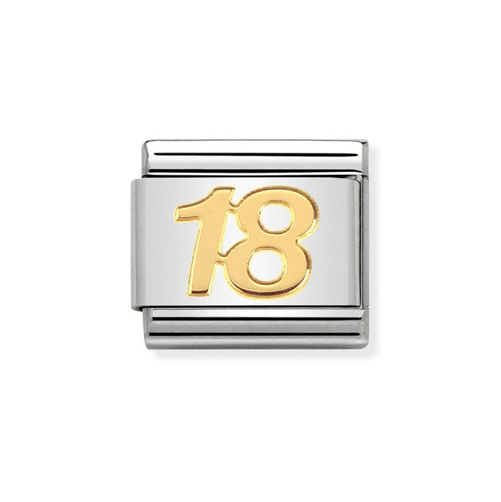 Nomination Classic Gold Number 18 Charm - MococoNomination030109/348033497394606Charms and Links