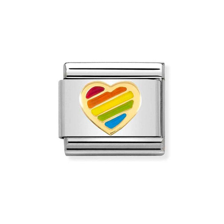 Nomination Classic Gold Rainbow Heart Charm - MococoNomination030272/548033497496485Charms and Links