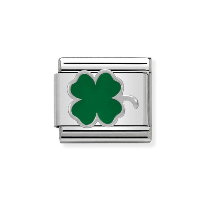 Nomination Classic Green Enamel &amp; Silver Clover Charm - MococoNomination330202/128033497332042Charms and Links