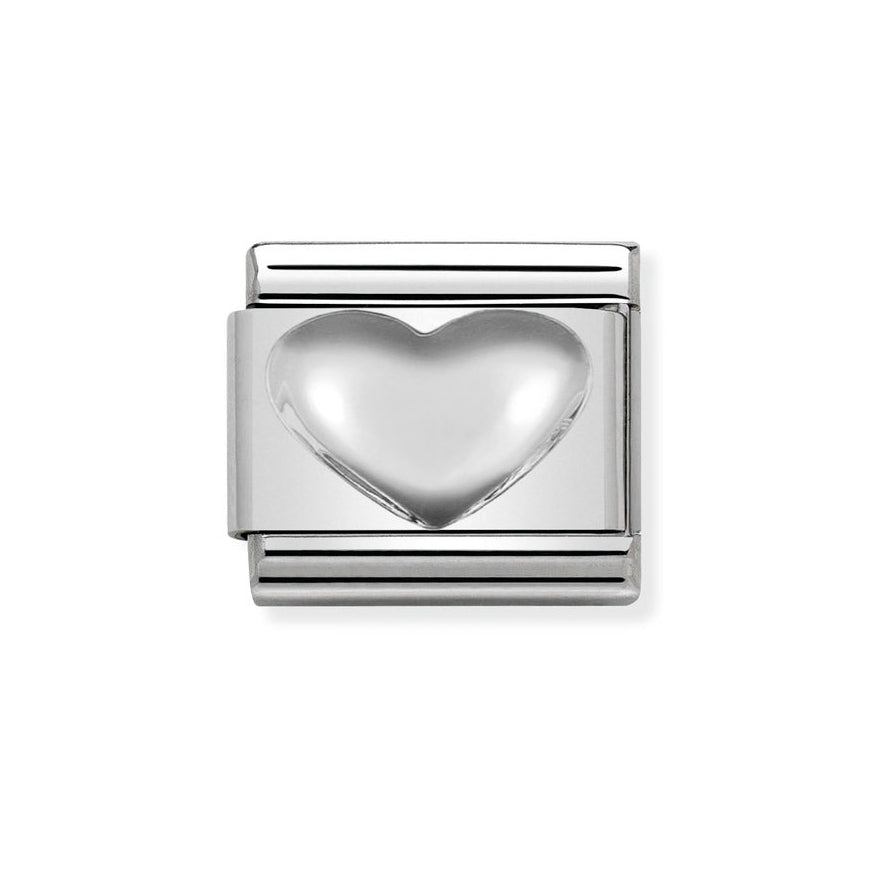 Nomination Classic Raised Silver Heart Charm - MococoNomination330106/018033497406415Charms and Links