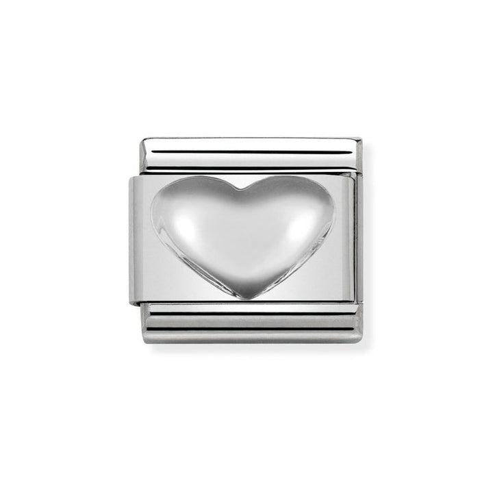 Nomination Classic Raised Silver Heart Charm - MococoNomination330106/018033497406415Charms and Links