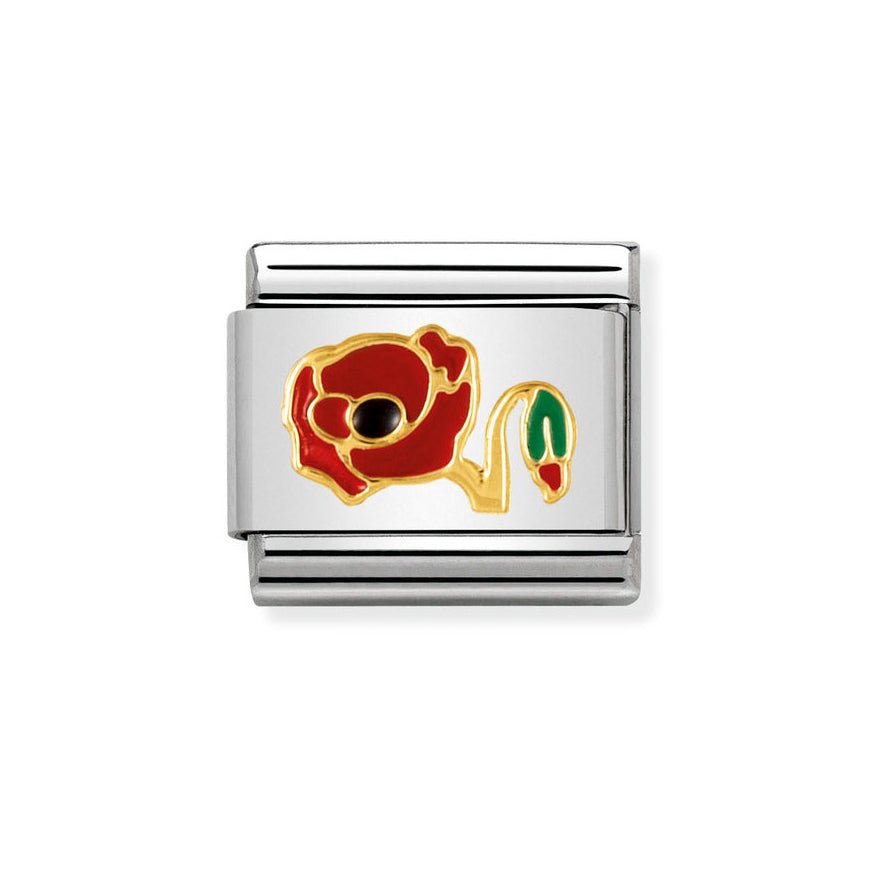 Nomination Classic Red Poppy Gold Charm - MococoNomination030278/118033497214300Charms and Links