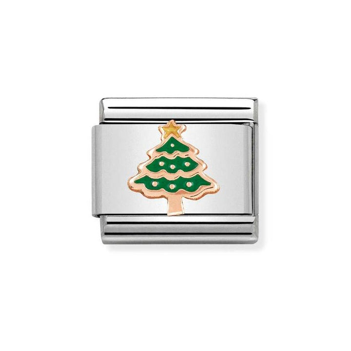 Nomination Classic Rose Gold and Green Christmas Tree Charm - MococoNomination430203/058033497478764Charms and Links