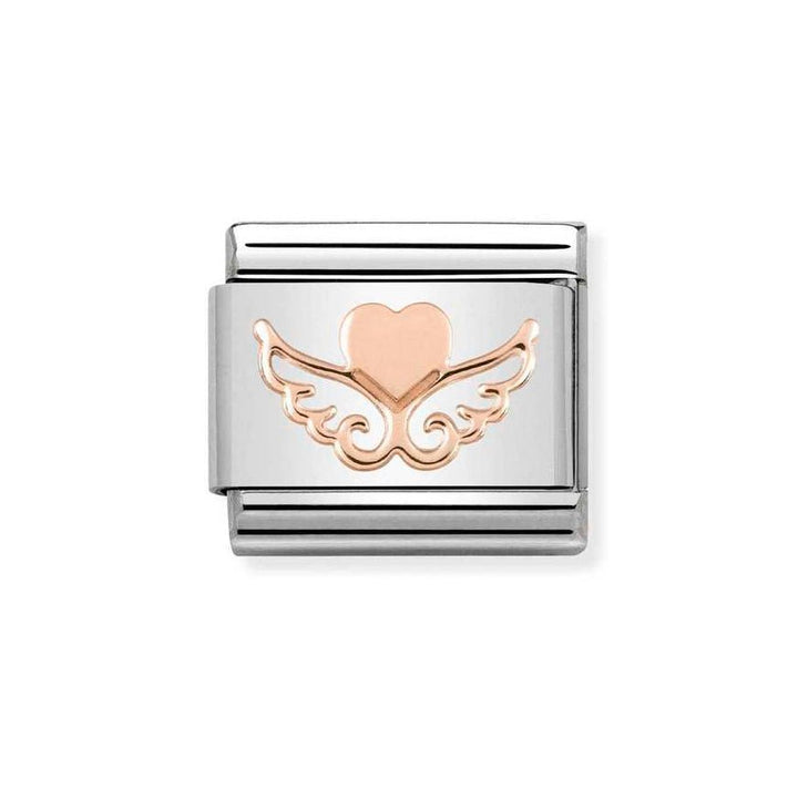 Nomination Classic Rose Gold Heart &amp; Wings Charm - MococoNomination430104/018033497384898Charms and Links