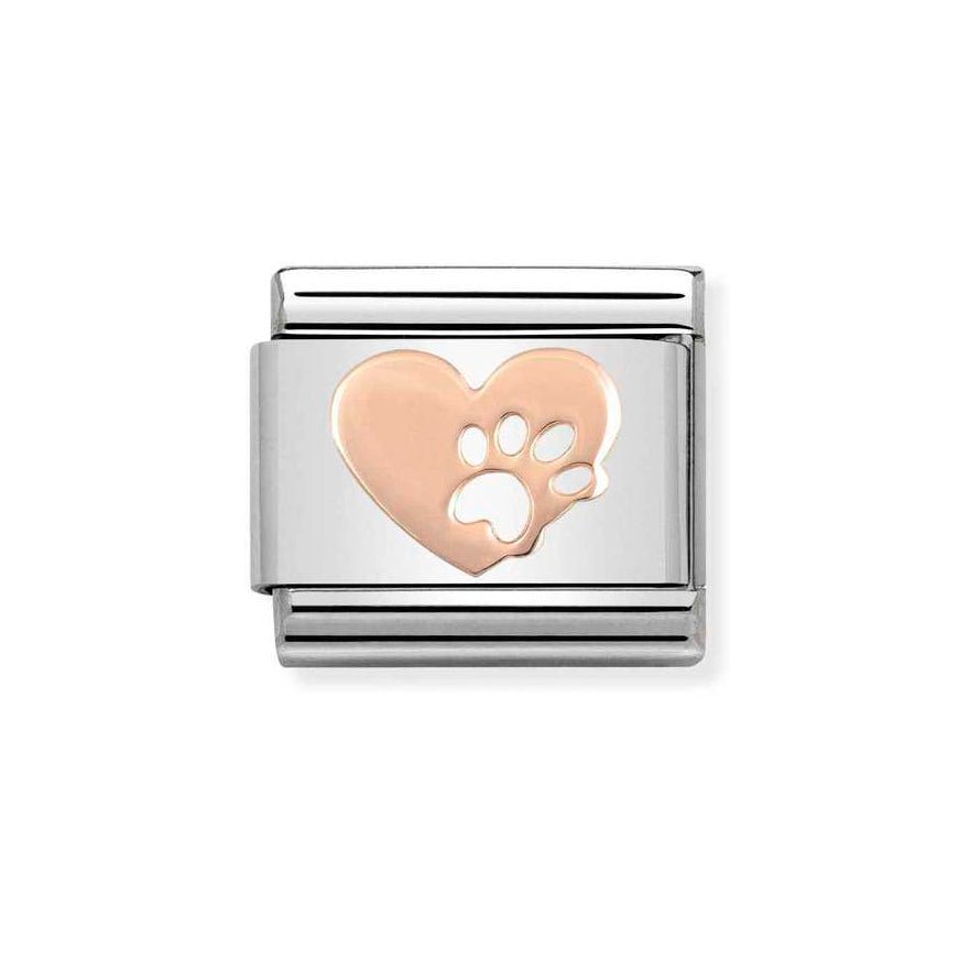 Nomination Classic Rose Gold Heart with Paw Charm - MococoNomination430104/128033497385499Charms and Links