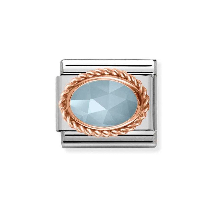 Nomination Classic Rose Gold Milky Aquamarine Charm - MococoNomination430507/318033497430021Charms and Links