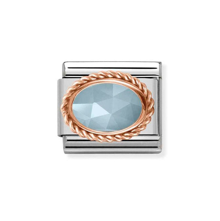 Nomination Classic Rose Gold Milky Aquamarine Charm - MococoNomination430507/318033497430021Charms and Links
