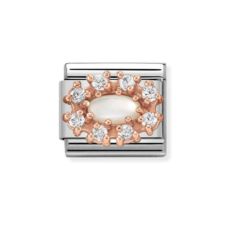 Nomination Classic Rose Gold Mother of Pearl &amp; CZ Charm - MococoNomination430308/128033497389114Charms and Links