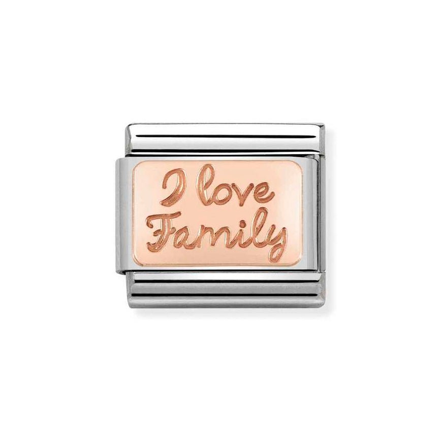 Nomination Classic Rose Gold Plated I Love Family Charm - MococoNomination430101/418033497430670Charms and Links
