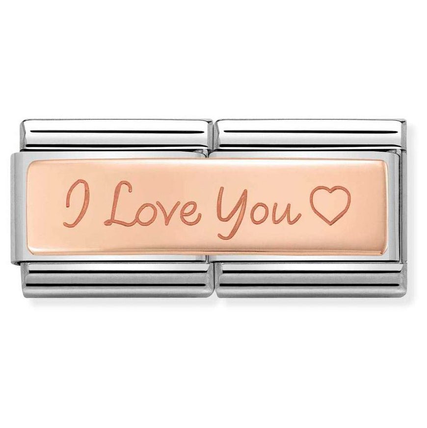 Nomination Classic Rose Gold Plated I Love You Double Charm - MococoNomination430710/048033497430007Charms and Links
