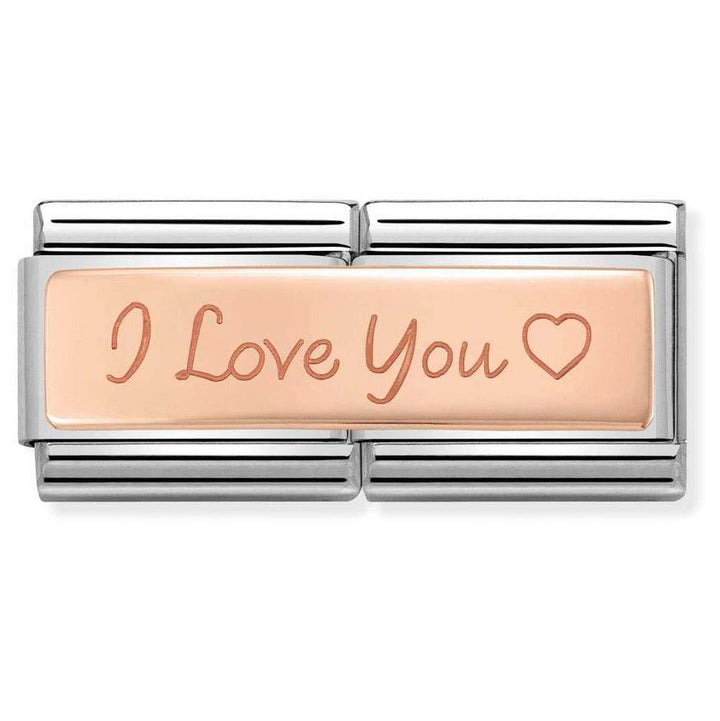 Nomination Classic Rose Gold Plated I Love You Double Charm - MococoNomination430710/048033497430007Charms and Links