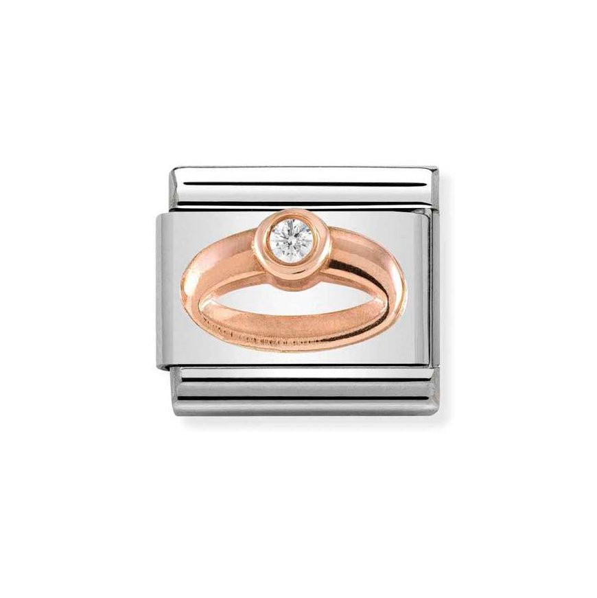 Nomination Classic Rose Gold Plated & White Cubic Zirconia Ring Charm - MococoNomination430305/048033497430687Charms and Links