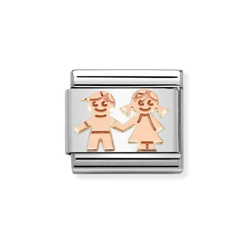 Nomination Classic Rose Gold Siblings Holding Hands Charm - MococoNomination430104/338033497504746Charms and Links