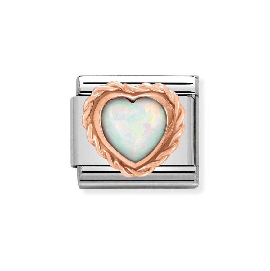 Nomination Classic Rose Gold White Opal Heart Charm - MococoNomination430509/228033497453471Charms and Links