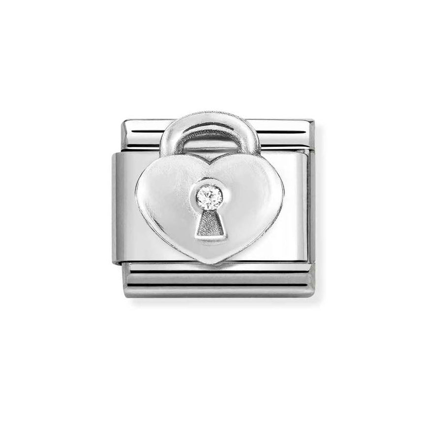 Nomination Classic Silver And Cubic Zirconia Padlock Charm - MococoNomination330311/198033497549914Charms and Links