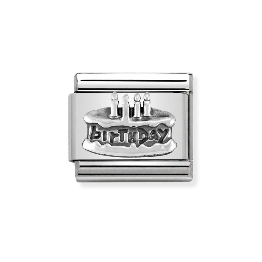 Nomination Classic Silver Birthday Cake Charm - MococoNomination330101/208033497430335Charms and Links