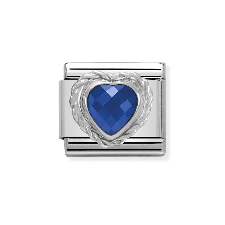 Nomination Classic Silver & Blue Cubic Zirconia Heart Charm - MococoNomination330603/0078033497394644Charms and Links