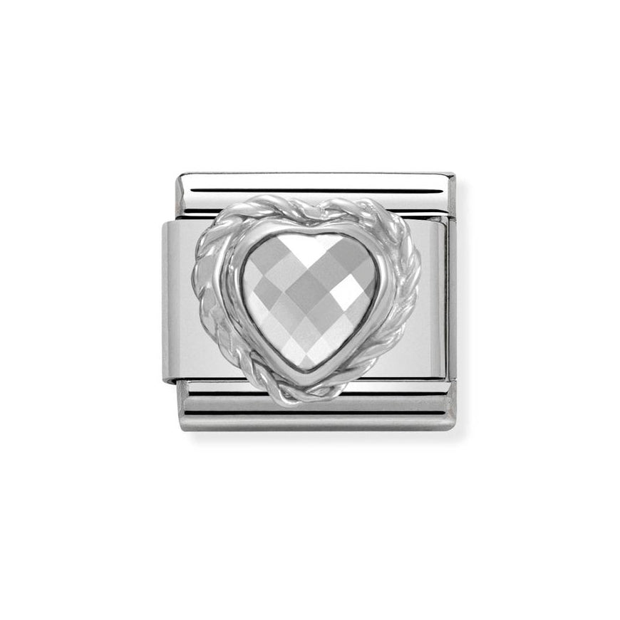 Nomination Classic Silver Clear Faceted Heart Charm - MococoNomination330603/0108033497323316Charms and Links