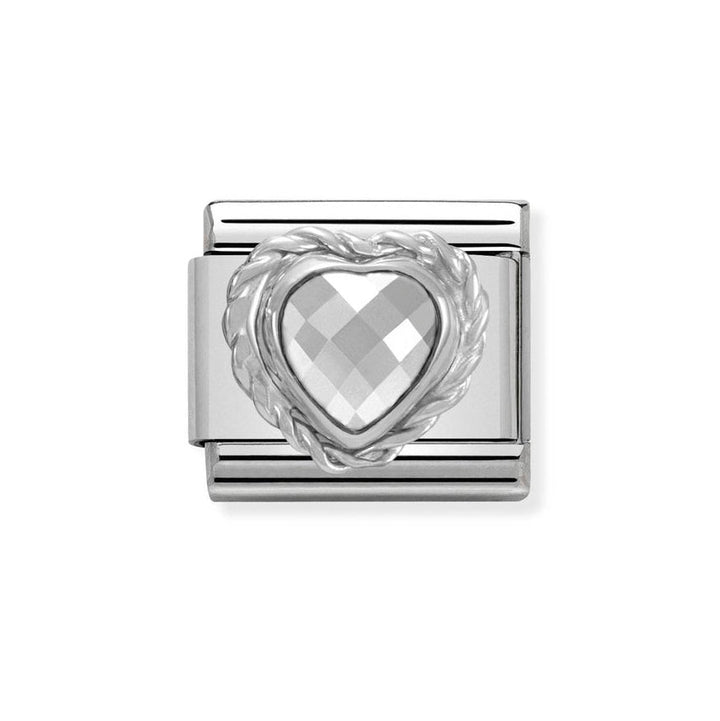 Nomination Classic Silver Clear Faceted Heart Charm - MococoNomination330603/0108033497323316Charms and Links