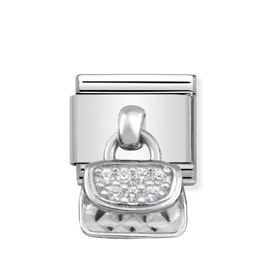 Nomination Classic Silver CZ Bag Pendant Charm - MococoNomination331800/088033497384638Charms and Links