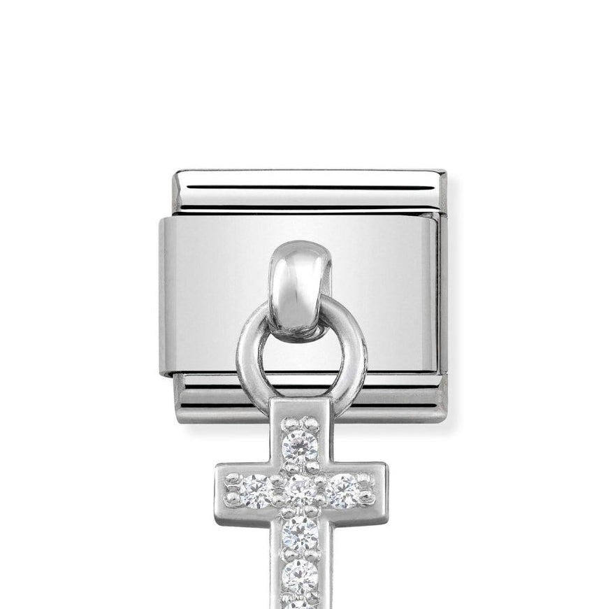 Nomination Classic Silver CZ Cross Pendant Charm - MococoNomination331800/048033497384591Charms and Links