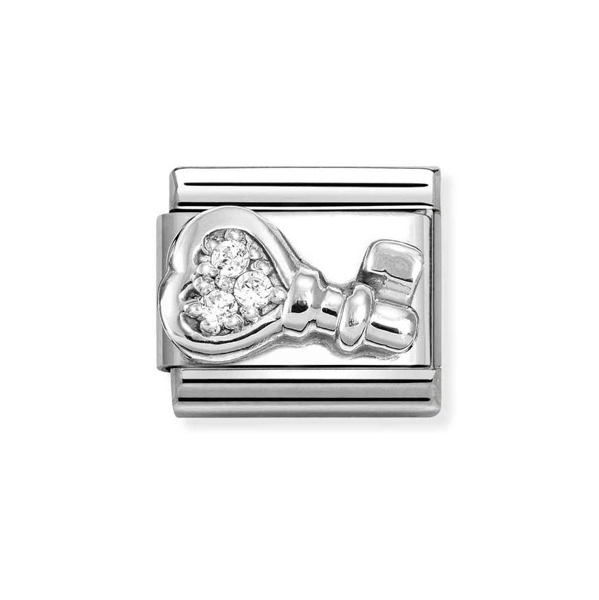 Nomination Classic Silver CZ Key Charm - MococoNomination330304/488033497549938Charms and Links